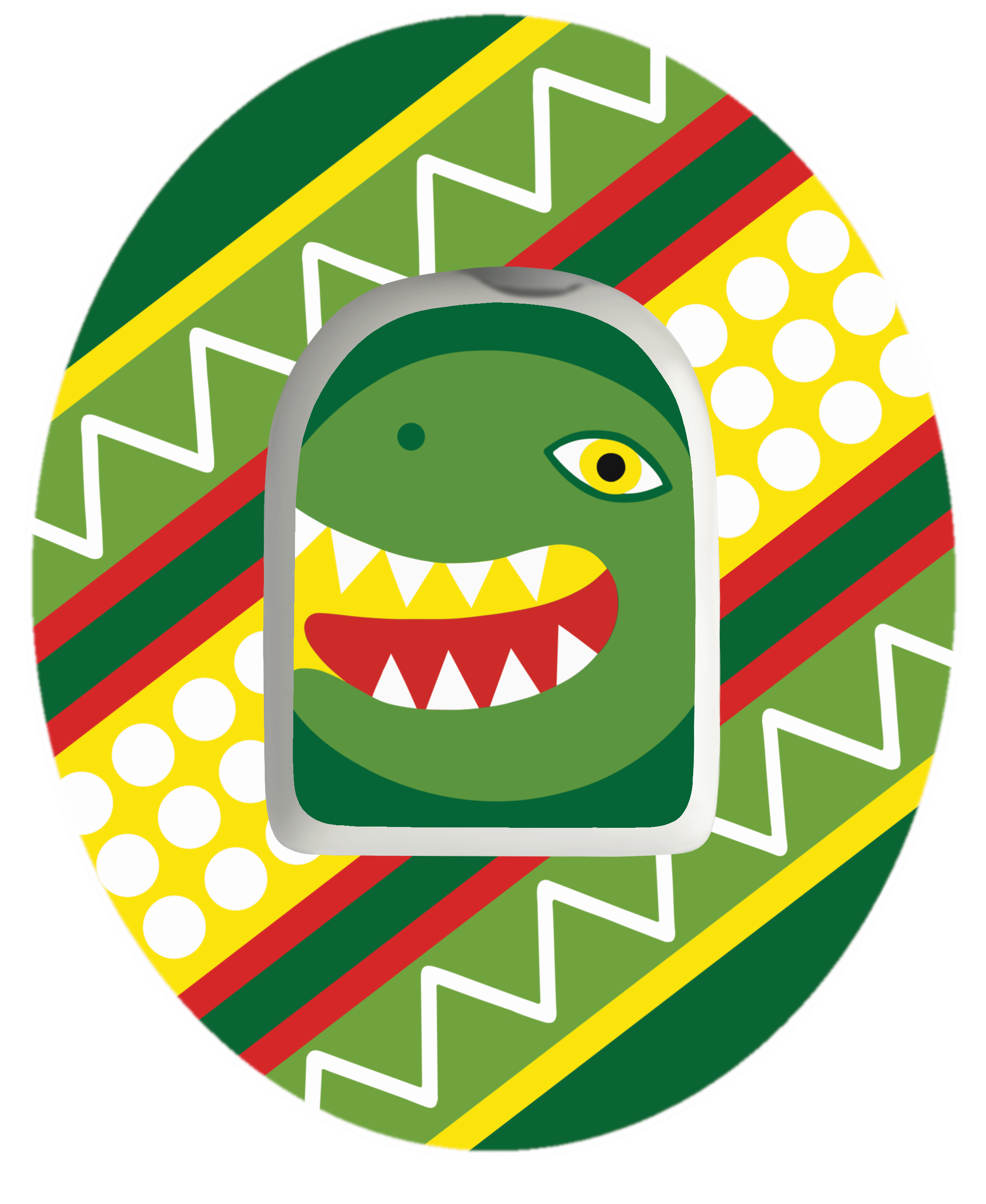 Dinosaur Egg Patch for Omnipod vertical adhesive by SmileSensors
