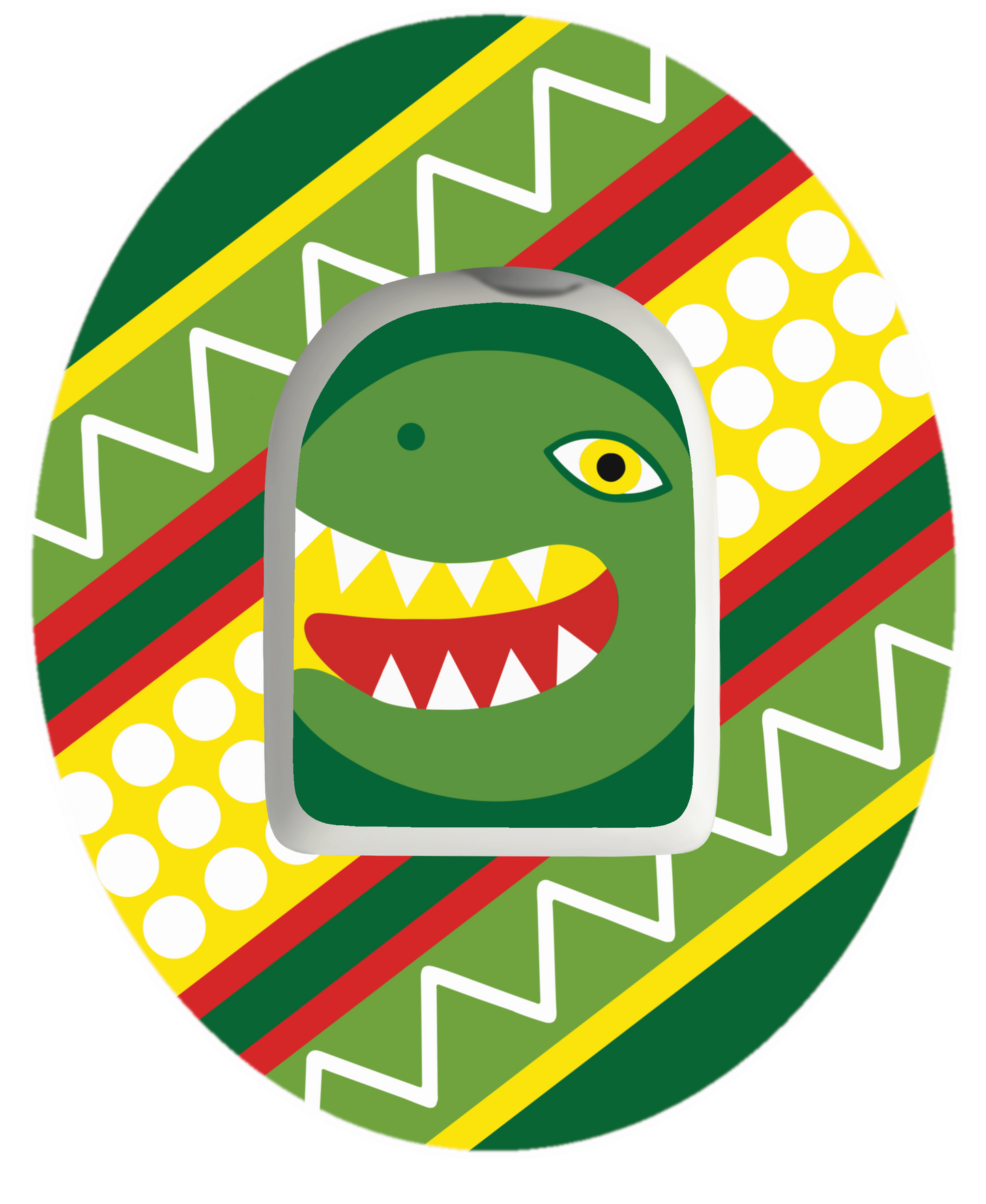 Dinosaur Egg Patch for Omnipod vertical adhesive by SmileSensors