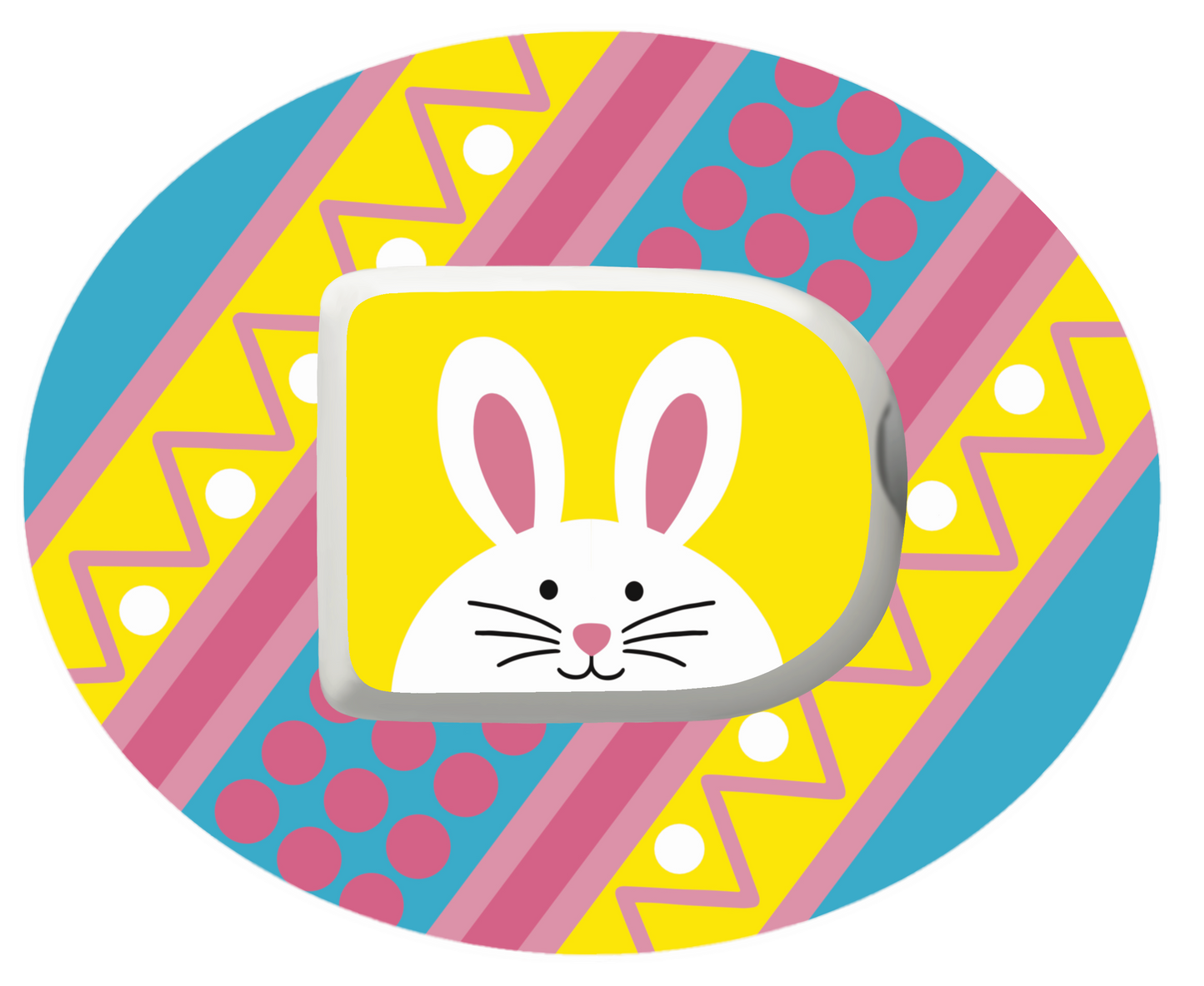 Bunny Egg Easter Patch for Omnipod horizontal adhesive by SmileSensors