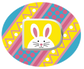 Bunny Egg Easter Patch for Omnipod horizontal adhesive by SmileSensors