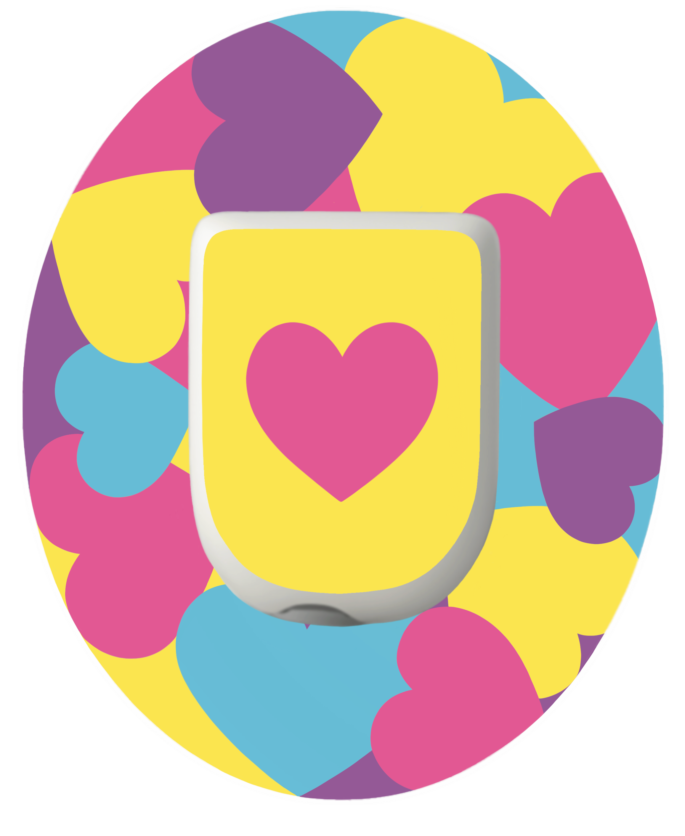 Pastel Hearts patch from SmileSensors for Omnipod insulin pump 