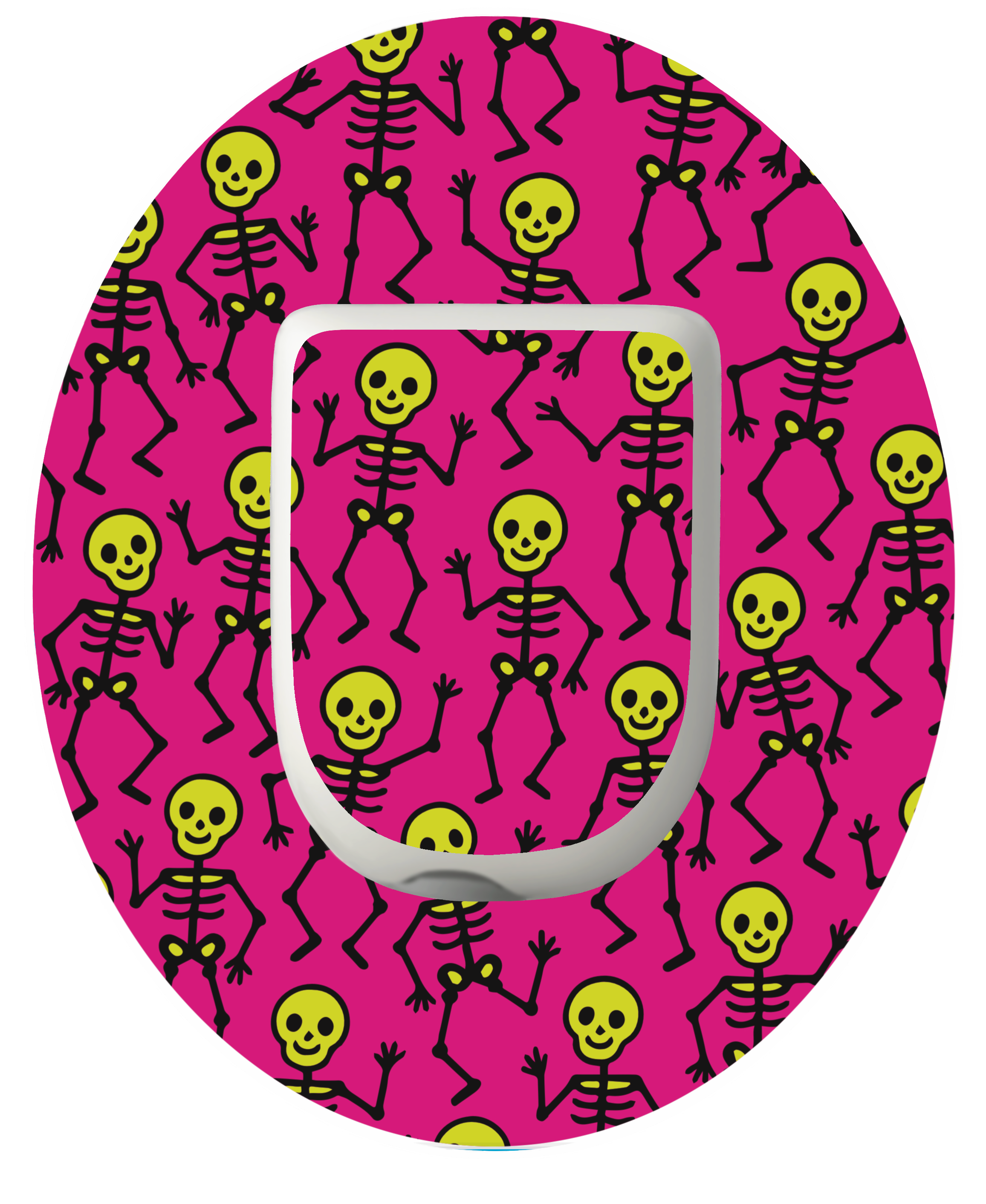 Halloween Skeletons Omnipod Pump Patch Skeletons Pink Vertical adhesive by SmileSensors
