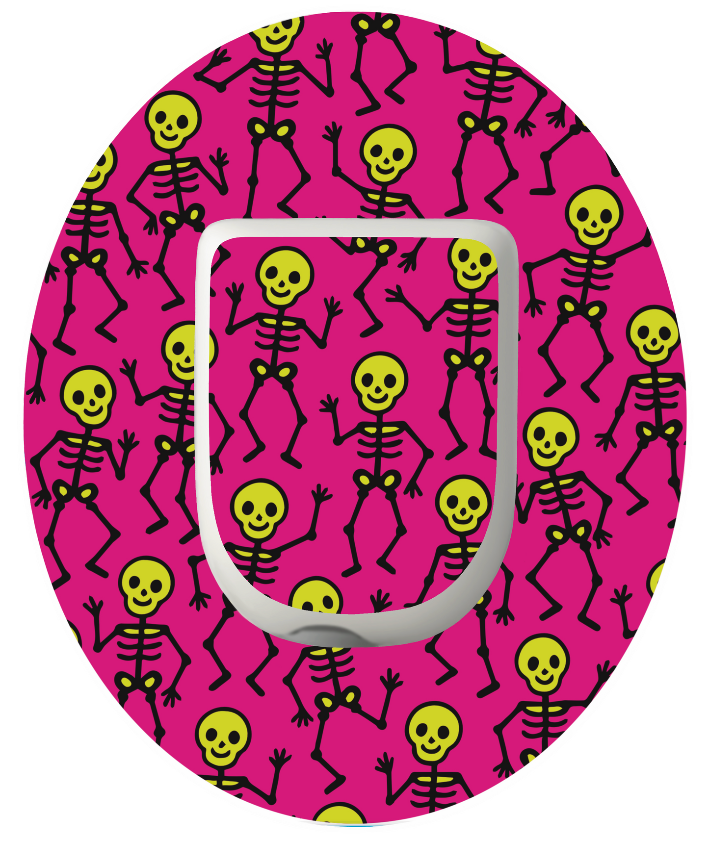 Halloween Skeletons Omnipod Pump Patch Skeletons Pink Vertical adhesive by SmileSensors