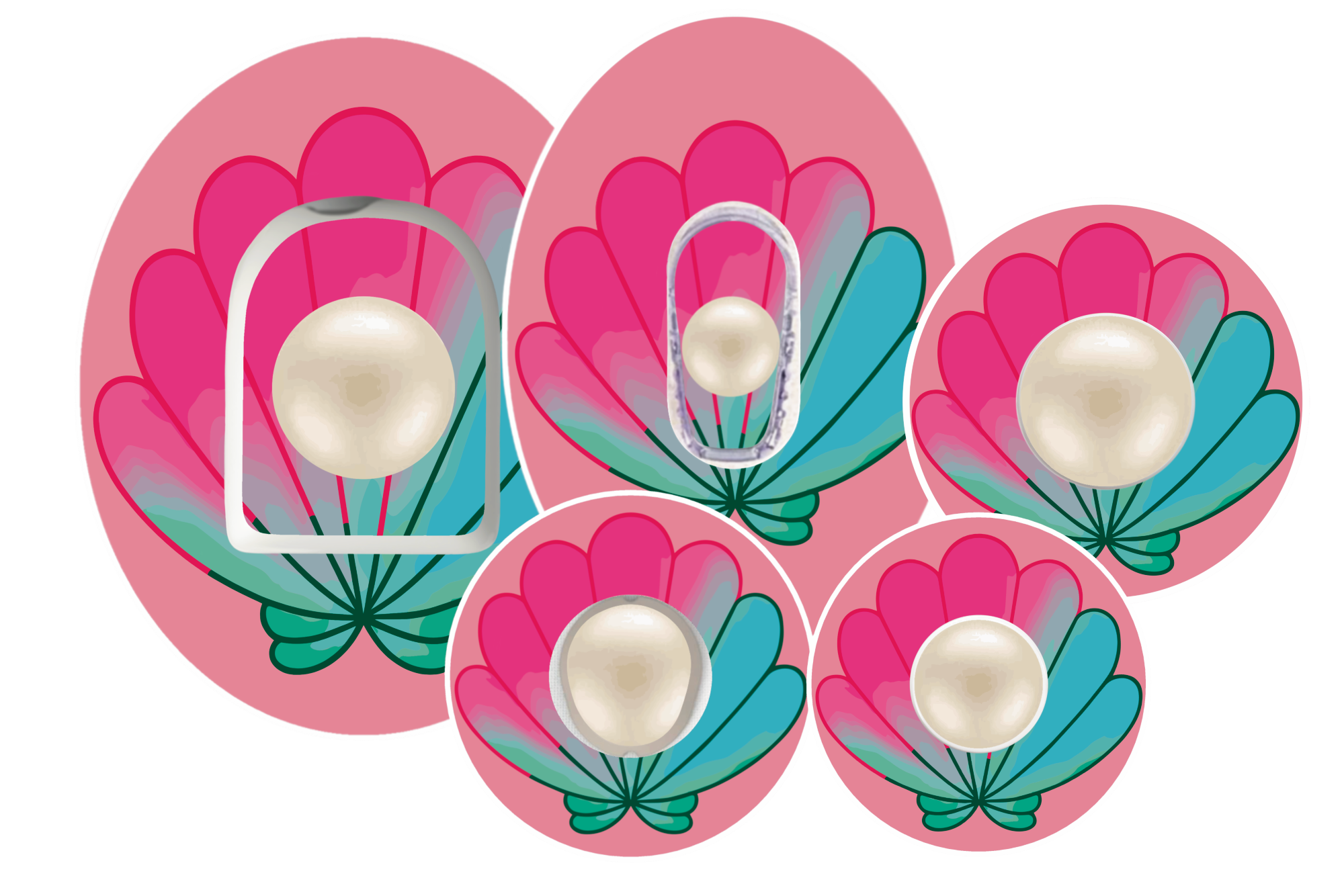 Pearl Shell waterproof CGM Patch for Freestyle Libre, Dexcom, Omnipod and Medtronic by SmileSensors