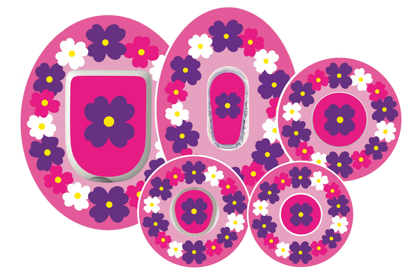 Pink Flowers Patches