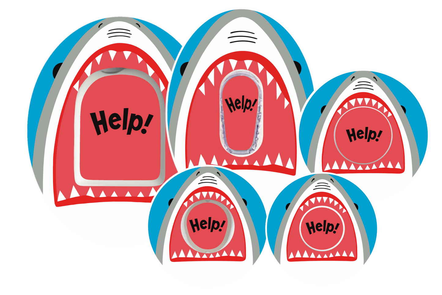 Dexcom, Freestyle Libre, Omnipod and Guardian Enlite CGM patch Shark design | SmileSensors
