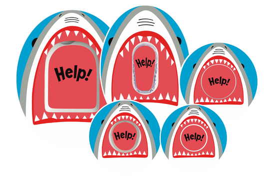 Dexcom, Freestyle Libre, Omnipod and Guardian Enlite CGM patch Shark design | SmileSensors
