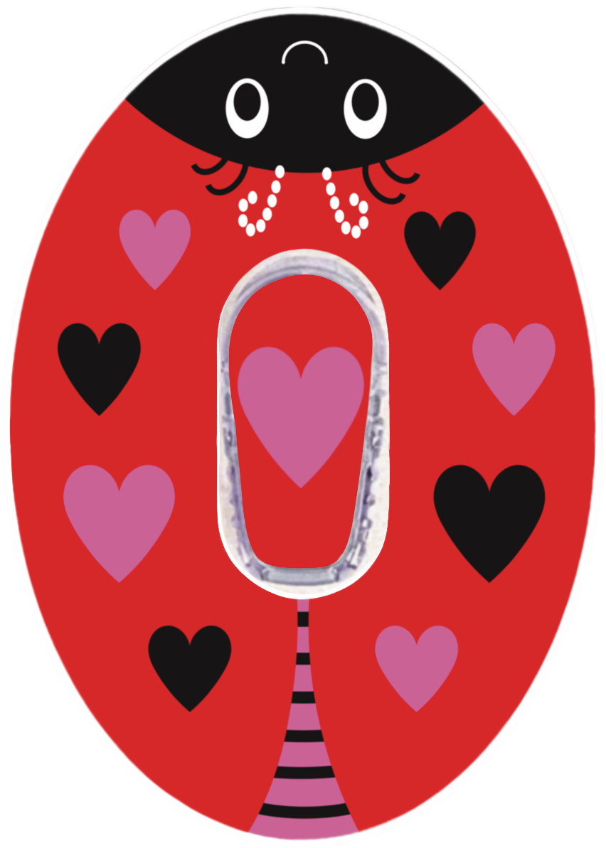SmileSensors LoveBug Valentine’s Day CGM patch for Dexcom G6 sensors, waterproof and skin-friendly