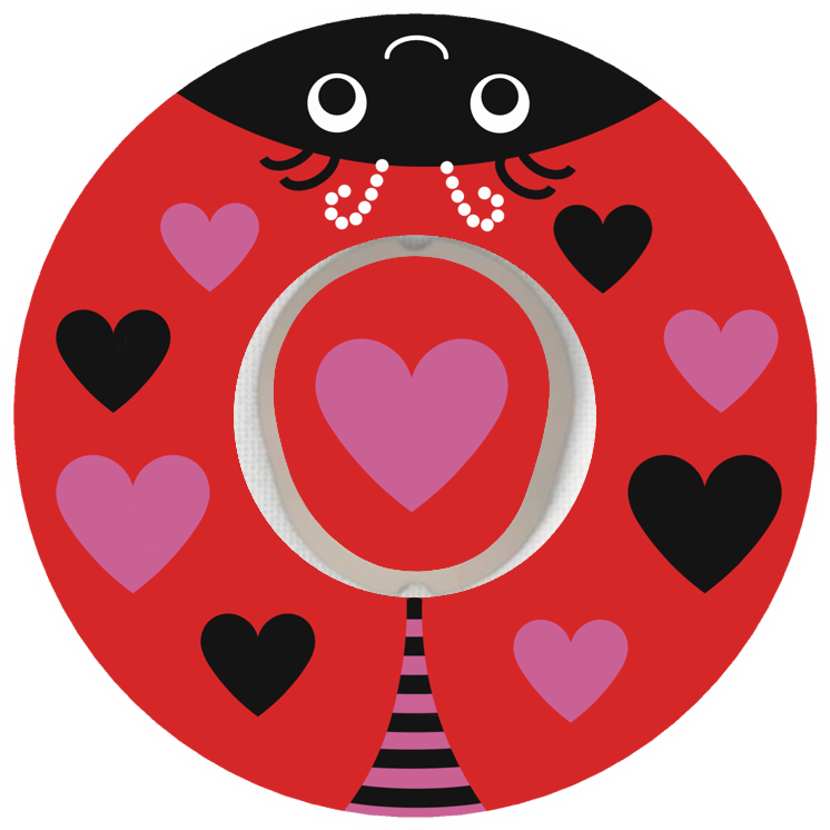 SmileSensors LoveBug Valentine’s Day CGM patch for Dexcom G7 sensors, waterproof and skin-friendly