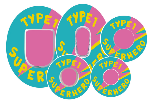 Type 1 Superhero waterproof CGM Patch for Freestyle Libre, Dexcom, Omnipod and Medtronic by SmileSensors