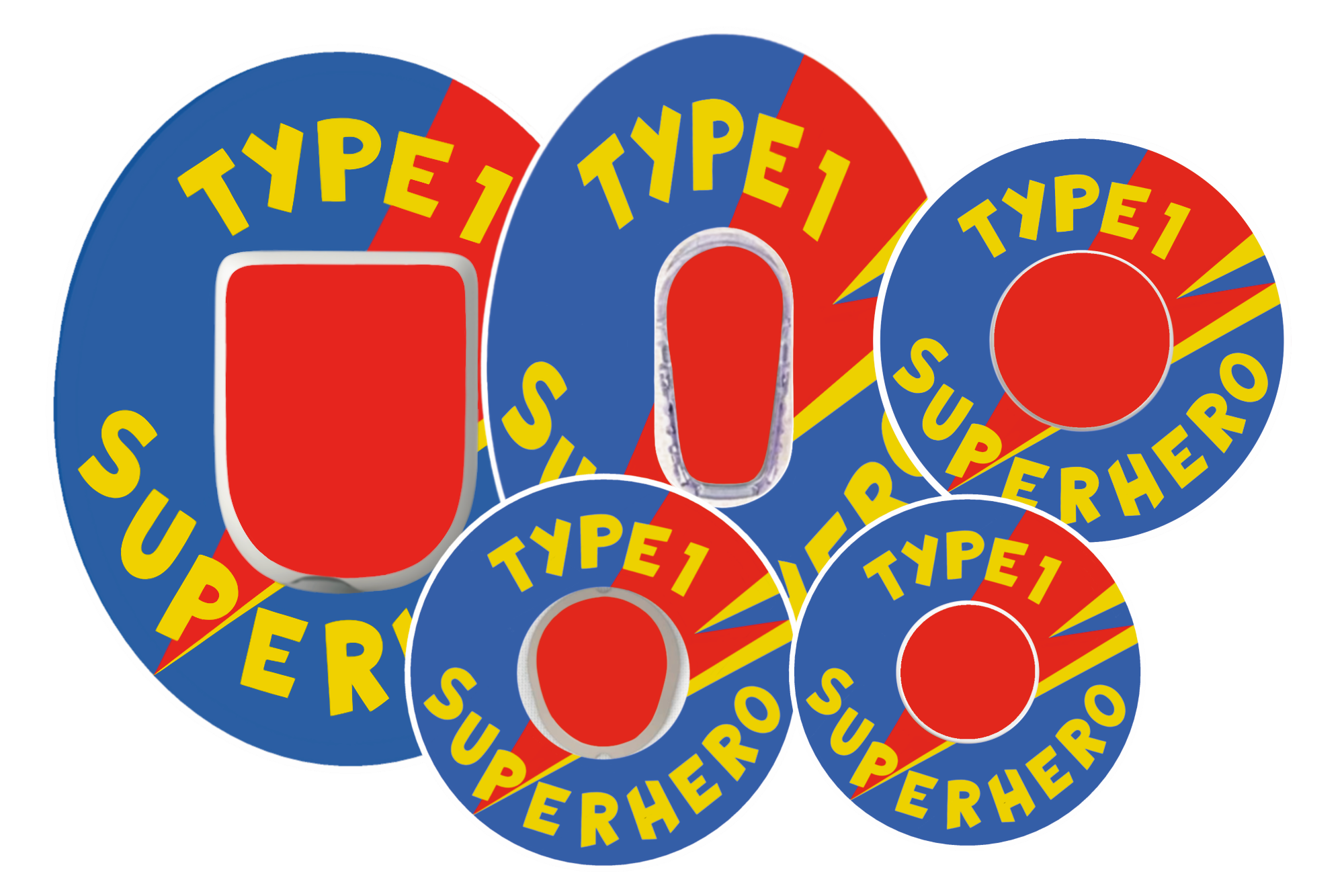 Type 1 Superhero Blue waterproof CGM Patch for Freestyle Libre, Dexcom, Omnipod and Medtronic by SmileSensors