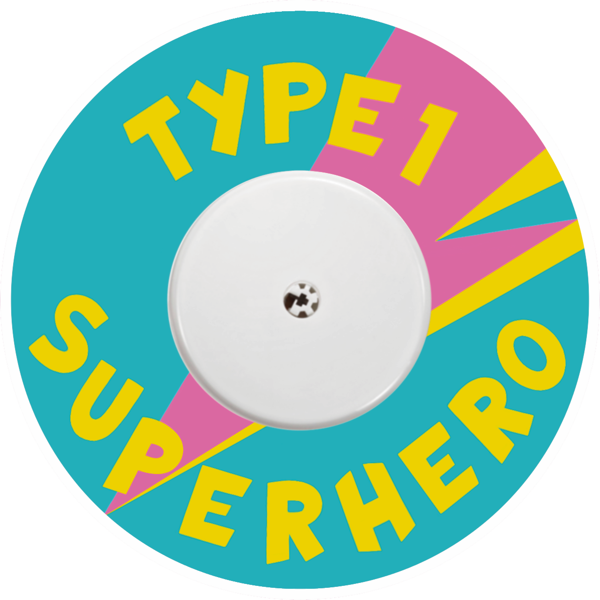T1D Superhero Turquoise Stickers